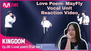 MAYFLY VOCAL UNIT LOVE POEM SEO EUNKWANG BTOB JONGHO ATEEZ SEUNGMIN STRAY KIDS Reaction Video [upl. by Einalem]