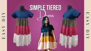 Easy DIY TIERED DRESS  CARIBBEAN DRESS Tutorial [upl. by Halimeda]