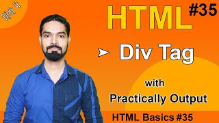 HTML div tag  How to use Div Tag in HTML  Hindi  basichtml35 [upl. by Melany]