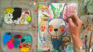 Whimsical Animals  Mixed Media Painting [upl. by Daniyal888]