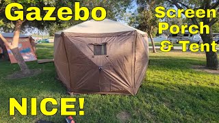 VEVOR Camping Gazebo Screen Tent STOP Yellow Jackets Mosquitos and Flies [upl. by Sunday]