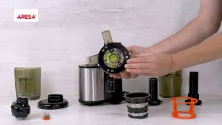 Распаковка соковыжималки  Unpacking of juicer ARESA AR2504 [upl. by Wohlen]