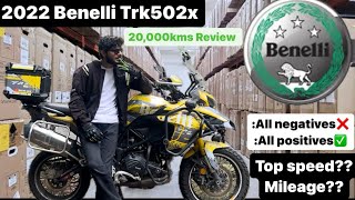 Benelli Trk502x 2024 Ownership Review l 20000 kms Completed ✅ [upl. by Seroka]