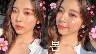 🌸spring makeup แต่งหน้าหวานๆสไตล์นางแบบเกาหลี 🌸 Babyjingko [upl. by Oinotna176]