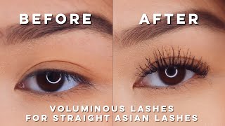 HOW TO GET VOLUMINOUS LONG EYELASHES WITH STRAIGHT ASIAN LASHES MY LASH ROUTINE [upl. by Akcemat]