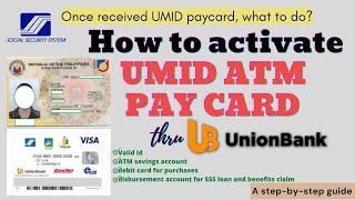 PART2 How to activate your UMID ATM PAYCARD once received the card  SSS Disbursement Account  DAEM [upl. by Ymme]