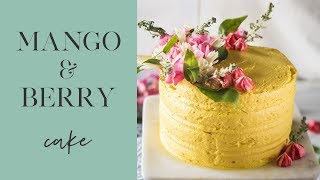 How to Make Mango Cake with Berries and Mango Boiled Milk Buttercream [upl. by Woodsum222]