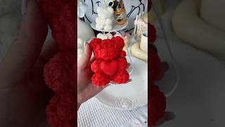 Rose Bear Candle 🕯️🌹🐻 candle rose bear diy crafts fyp valentinesday candlemaking viral [upl. by Erich]