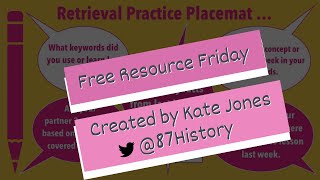 Free Resource Friday  Retrieval Practice Placemat by Kate Jones [upl. by Dorcea]