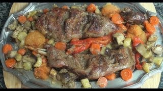 Patas de cabrito al horno con verduras Vídeo receta 113 Aquí cocinamos todos Cooking [upl. by Ecirtac1]