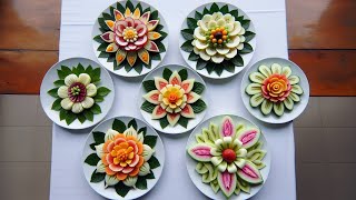 The Beautiful Platters On The Table Are All Carved From Fruits What Exquisite Knife Skills Fruit [upl. by Chimene]