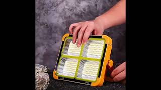 Outdoor lighting solar powered led flood light with power bank and phone charge [upl. by Veedis435]