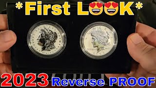 FIRST LOOK Morgan and Peace Reverse Proof Silver Dollar Set 2023 Low Mintage Coin Snobz [upl. by Inaffets]