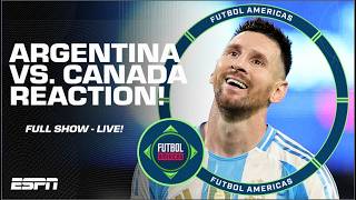 🚨 FULL REACTION 🚨 Messi SCORES as Argentina WIN 20 vs Canada in Copa America  Futbol Americas [upl. by Maxie]