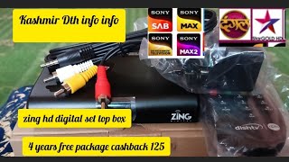 zinngHDdigital set top box mini box four years free smartphone kashmiri dth info [upl. by Sachiko287]