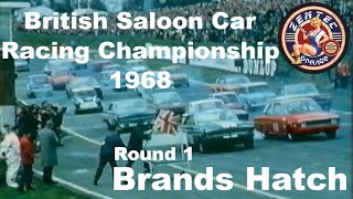 British Saloon Car Championship 1968  Round 1 Brands Hatch [upl. by Yatnahs]