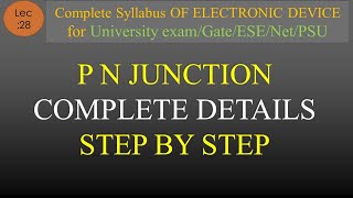 Lec28 PN Junction Diode Depletion Layer amp Built in Potential  EDC  R K Classes  Hindi [upl. by Smaj]