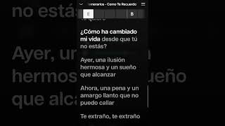 Los Temerarios  Como Te Recuerdo Karaoke Desvocalizado [upl. by Noble444]