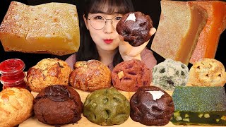 핵꾸덕한 아메리칸 쿠키 버터바 스콘 먹방 디저트 리얼사운드 Various Chocolate Chip Cookie Butterbar Scone MUKBANG eating show [upl. by Erdnaid77]