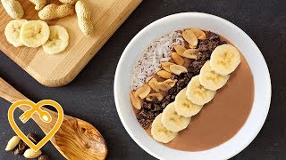 Smoothie Bowl Rezept zum Abnehmen  Erdnuss amp Schoko  Mein gesunder Ernährungsplan [upl. by Jenness]