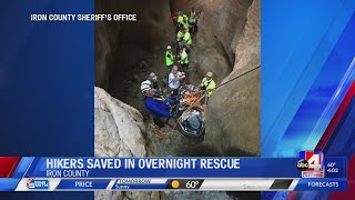 Hikers rescued after being stranded for 18 hours at Kanarraville Falls [upl. by Himelman]