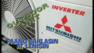 DIY  HOW TO CLEAN YOUR MITSUBISHI SPLIT TYPE INV  Outdoor Unit [upl. by Eremihc]