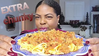 LadyTs 3 Meat Chunky Spaghetti Mukbang [upl. by Raymonds]