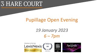 3 Hare Court  Virtual Pupillage Open Evening [upl. by Maxy719]