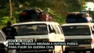 Costa do Marfim migração massiva pela guerra civil [upl. by Aiuqram]