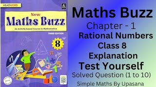 New Maths Buzz  Class8  Headword  Chapter 1Rational Numbers Test Yourself Question 1 to10 [upl. by Walcott535]