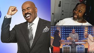 Dad Reacts to 10 Family Feud Podium Answers amp Moments Steve Harvey Got Confused Or Laughed Over [upl. by Ahtelahs]