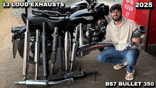 Trying Different Exhaust on New 2025 BS7 Bullet 350 Free Flow Loud Exhaust Bullet Modification MxK [upl. by Harrod]