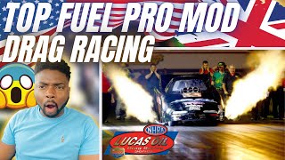 🇬🇧 BRIT F1 Fan Reacts To NHRA TOP FUEL PRO MODIFIED DRAG RACING  These Cars Are INSANE [upl. by Welcome]