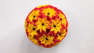 How To Make a Kusudama Paper Flower For Beginner  Origami Kusudama [upl. by Nenad]