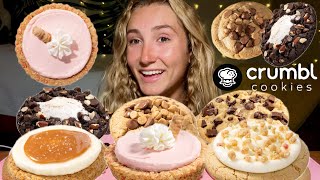 ASMR CRUMBL COOKIES review and mukbang  strawberry milk salted caramel cheesecake rocky road… [upl. by Eulalia]