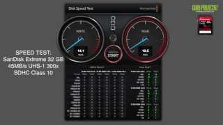 SanDisk 32GB EXTREME SDHC 45MBs  Speed Test [upl. by Adamec594]