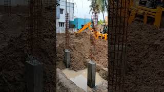 Soil filling work in Footing jcb excavator construction [upl. by Ednutey]