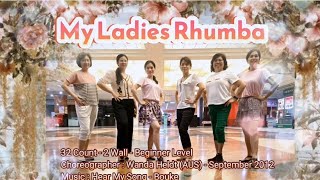 My Ladies Rhumba  Beginner Line Dance [upl. by Winnah]