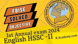 Solved English HSSC II MCQs key 2024 Ist Annual exam federal board  English 2nd year mcqs 2024 [upl. by Hearn767]