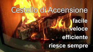 accendere un fuoco senza seccature con pellet di legno e il cestino di accensione [upl. by Atig]