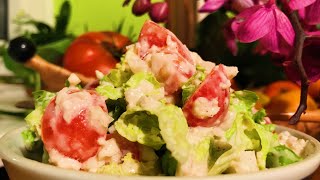 Tomato Cauliflower Rice Frisée Salad with Garlic Cashew Dressing  Take 3 [upl. by Ytissahc]