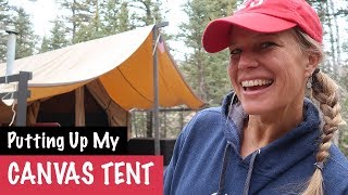 Putting Up Large Canvas Tent  Summer Canvas Tent  Spirit Forest  S3 Ep39 [upl. by Corbett]