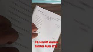 4th sem BBA kannada question paper 2023 BNU exam [upl. by Ueik]