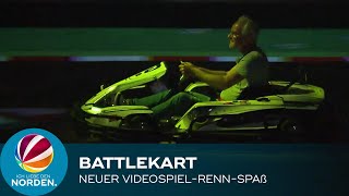 BattleKart Bispingen SAT1Reporter testet VideospielRennSpaß [upl. by Simpson275]