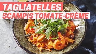 TAGLIATELLES aux scampis tomatecrème [upl. by Christiansen]