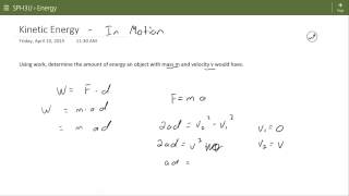 Kinetic Energy Derivation [upl. by Joycelin975]