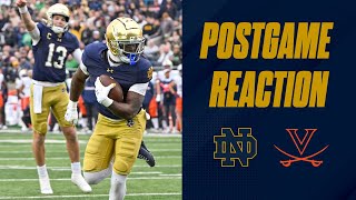 Notre Dame football vs Virginia Cavaliers postgame reaction show  Irish win 3514 [upl. by Enial162]