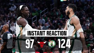 INSTANT REACTION Celtics advance in InSeason Tournament blowout Bulls 12497 [upl. by Abbot]