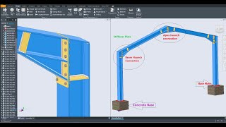 Autodesk inventor 2024 Beam Connection With Apex Haunch Stiffener And Base Plate [upl. by Sigrid]