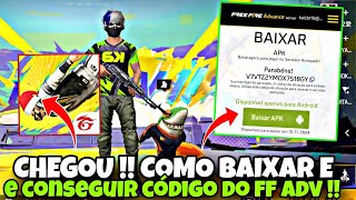 COMO BAIXAR E ENTRAR NO SERVIDOR AVANÇADO DO FREE FIRE  COMO CONSEGUIR CODIGO DE ATIVAÇÃO DO FF ADV [upl. by Eyoj]